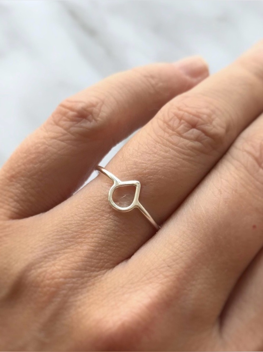 Sterling Silver Teardrop Ring